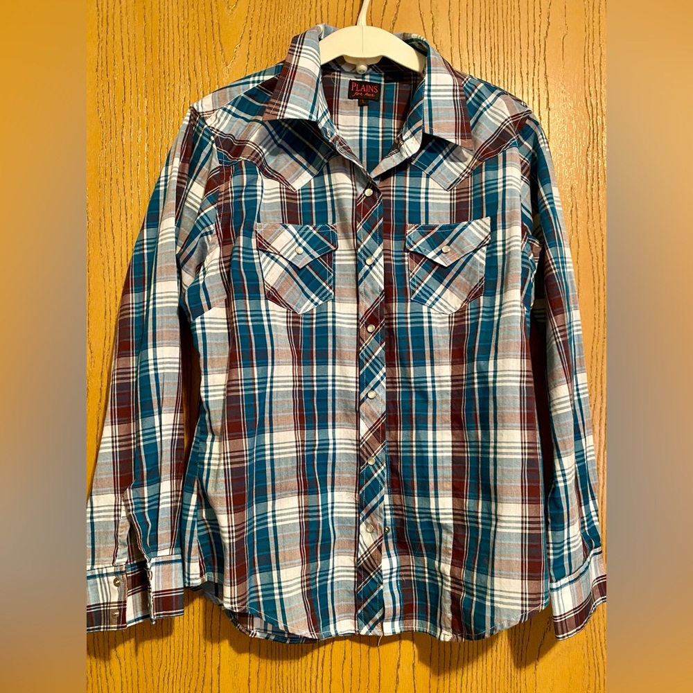 Plains for her western shirt